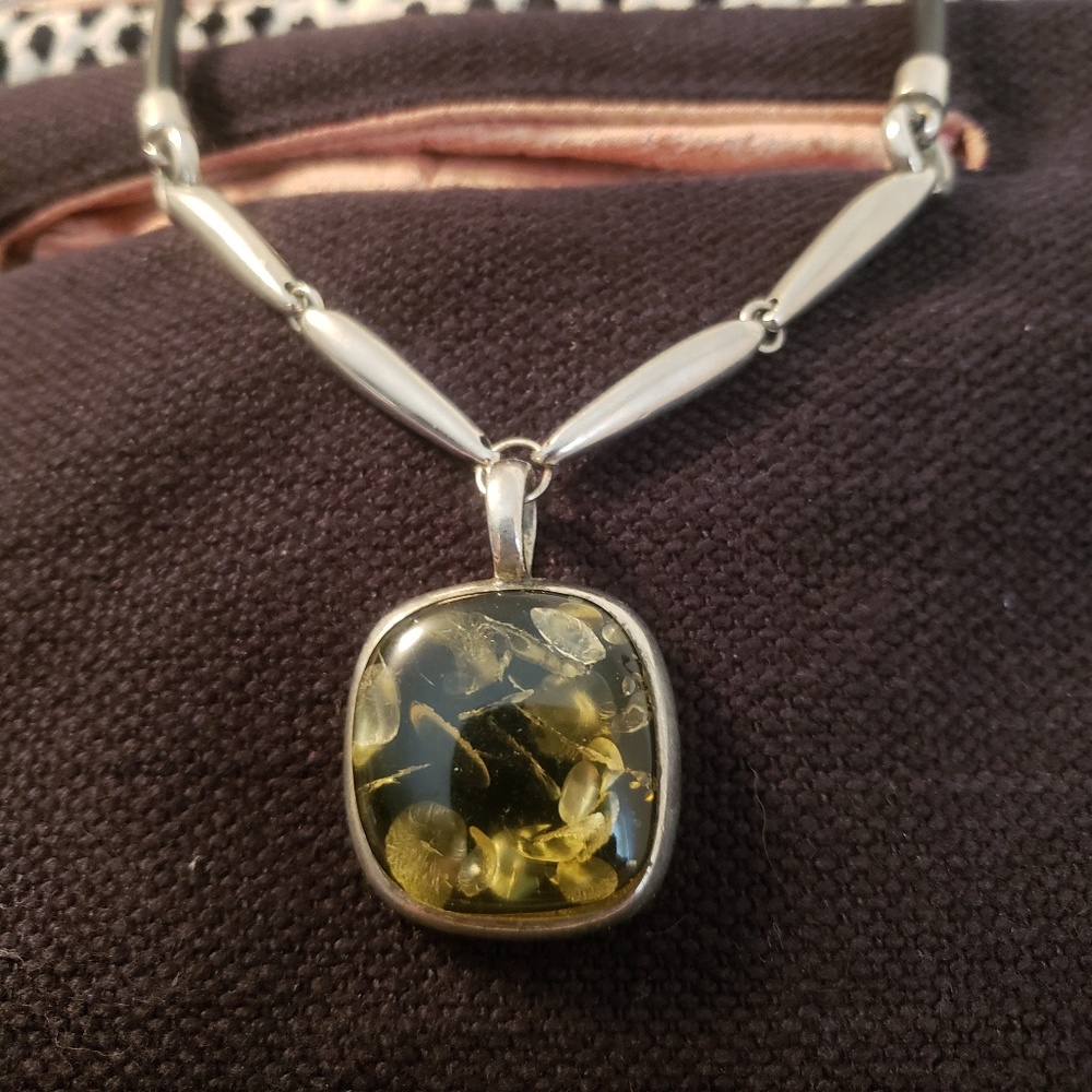 Vintage 90s glass pendant necklace